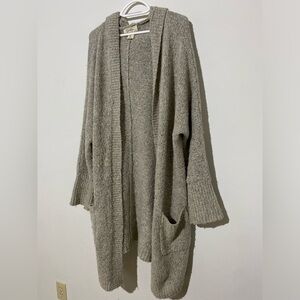 Heather Gray Open-Front Cardigan